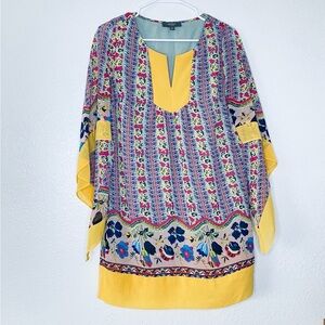 🍓 Umgee Boho Floral Retro Western Handkerchief Sleeves Dress Small